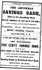 Amoskeag Savings Bank & Five Cent's Savings Bank - 1864 advertising