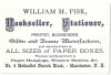 William H. Fisk Bookseller card