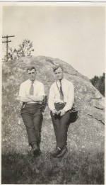 Ernest "Vic" Page on right, posing in Manchester NH