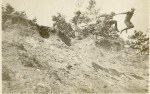 Manchester NH - Page family jumping down hill in sand bank, Cilley-Mammoth Road area, circa 1940 (but I think earlier).