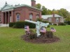 Veterans display in front of Library