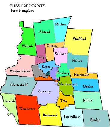 Clickable Map of Cheshire County NH