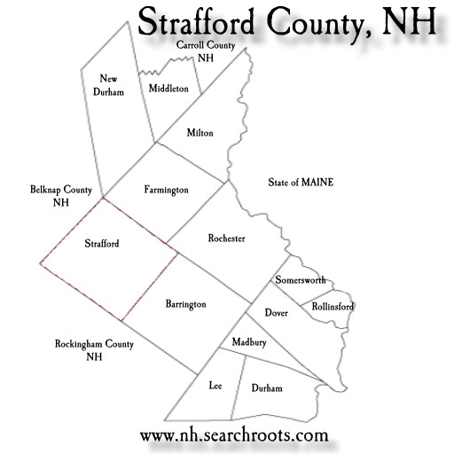 Map of Strafford Co NH